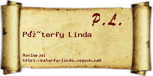 Péterfy Linda névjegykártya